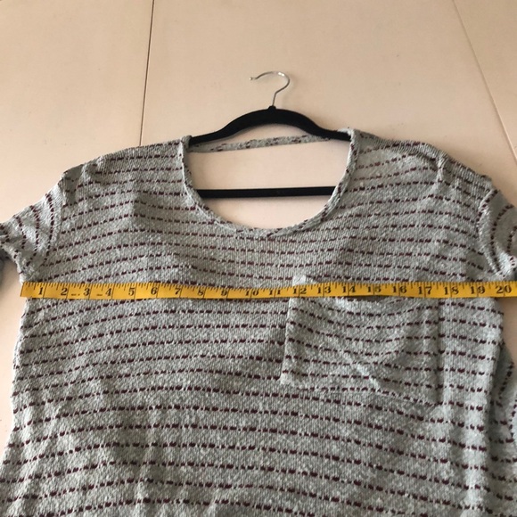 Free People Green Striped Drape Back Sweater  Open Back Hacci Top - Picture 10 of 15